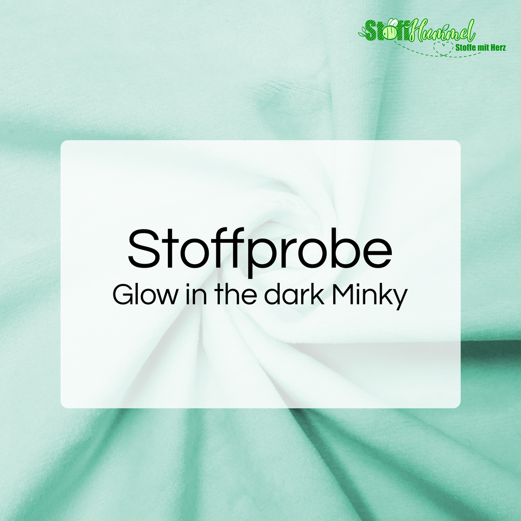 Stoffprobe - Glow in the dark Minky - Stoffhummel
