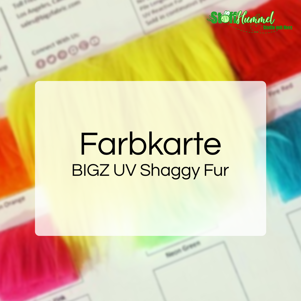 Solid Shaggy Fake Fur - Farbkarte UV Shaggy - Stoffhummel