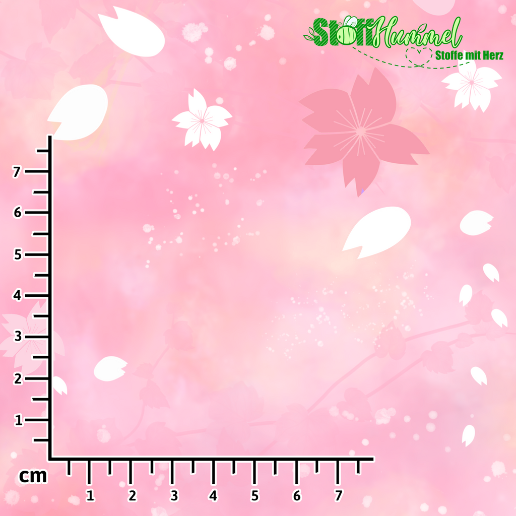 Minky - Sakura Flowers rosa - Stoffhummel