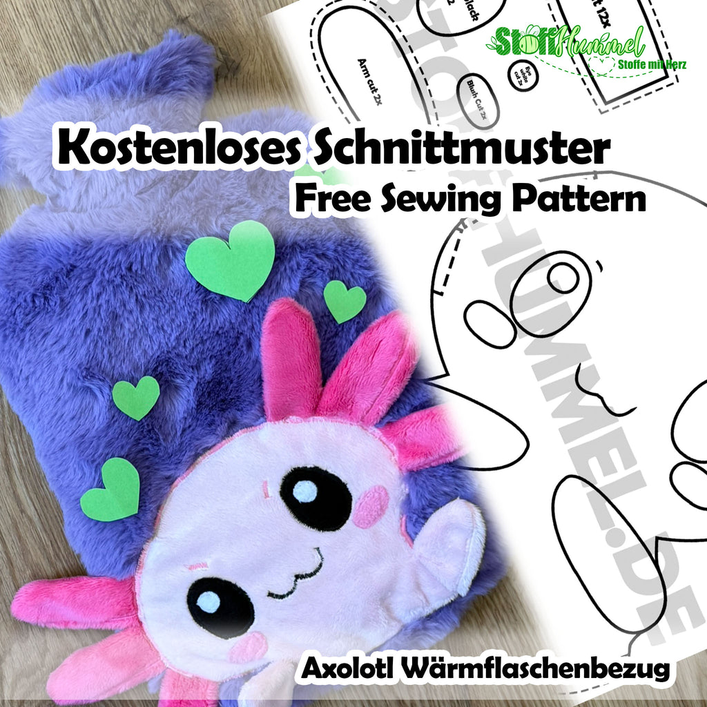 Download Free Pattern Axolotl Wärmflaschenbezug