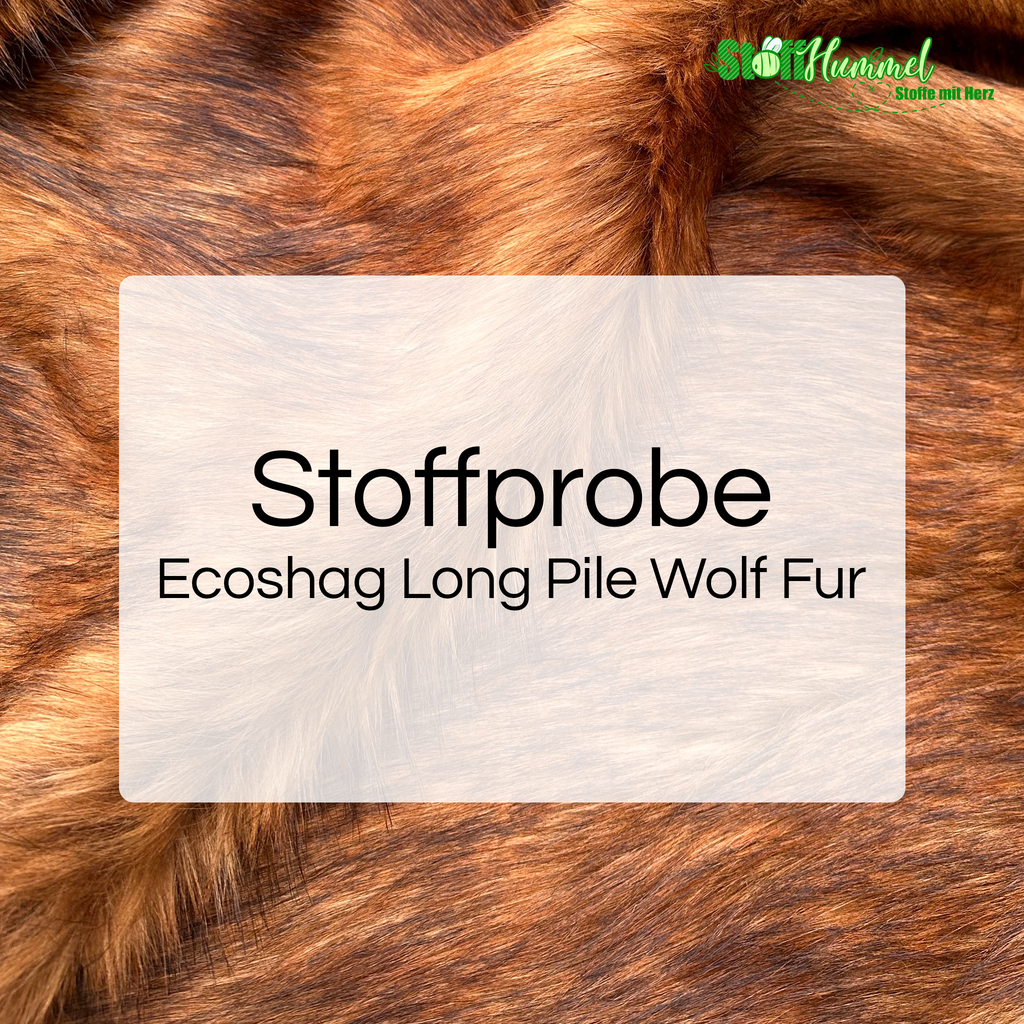 Stoffprobe - Ecoshag Long Pile Animal Wolf Fur - Stoffhummel