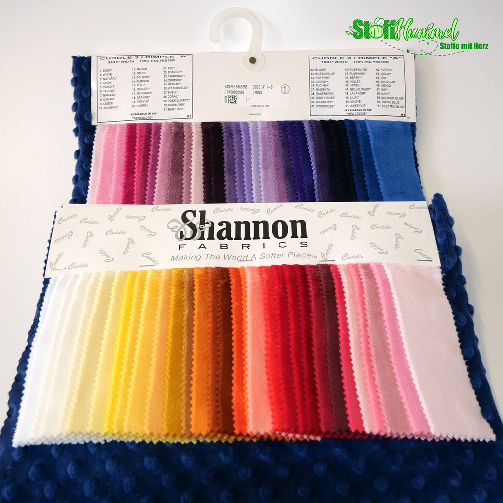 Cuddle Color Shannon Minky Cuddle 3 - Farbkarte | Stoffhummel